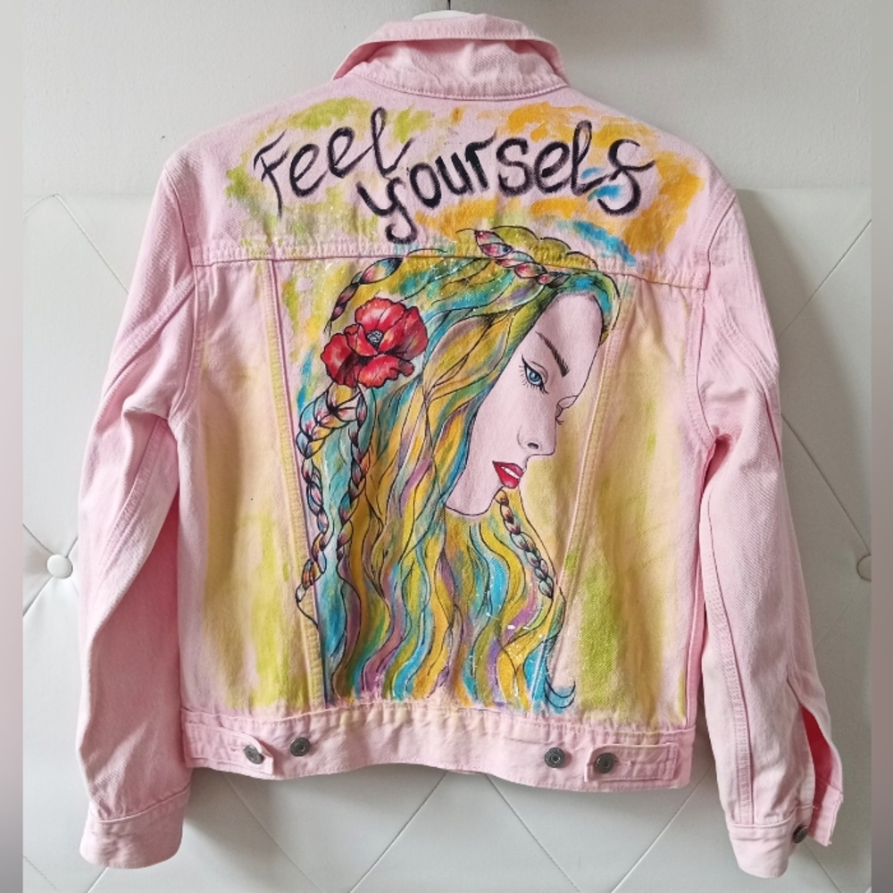 Hand Painted Denim Jacket XS